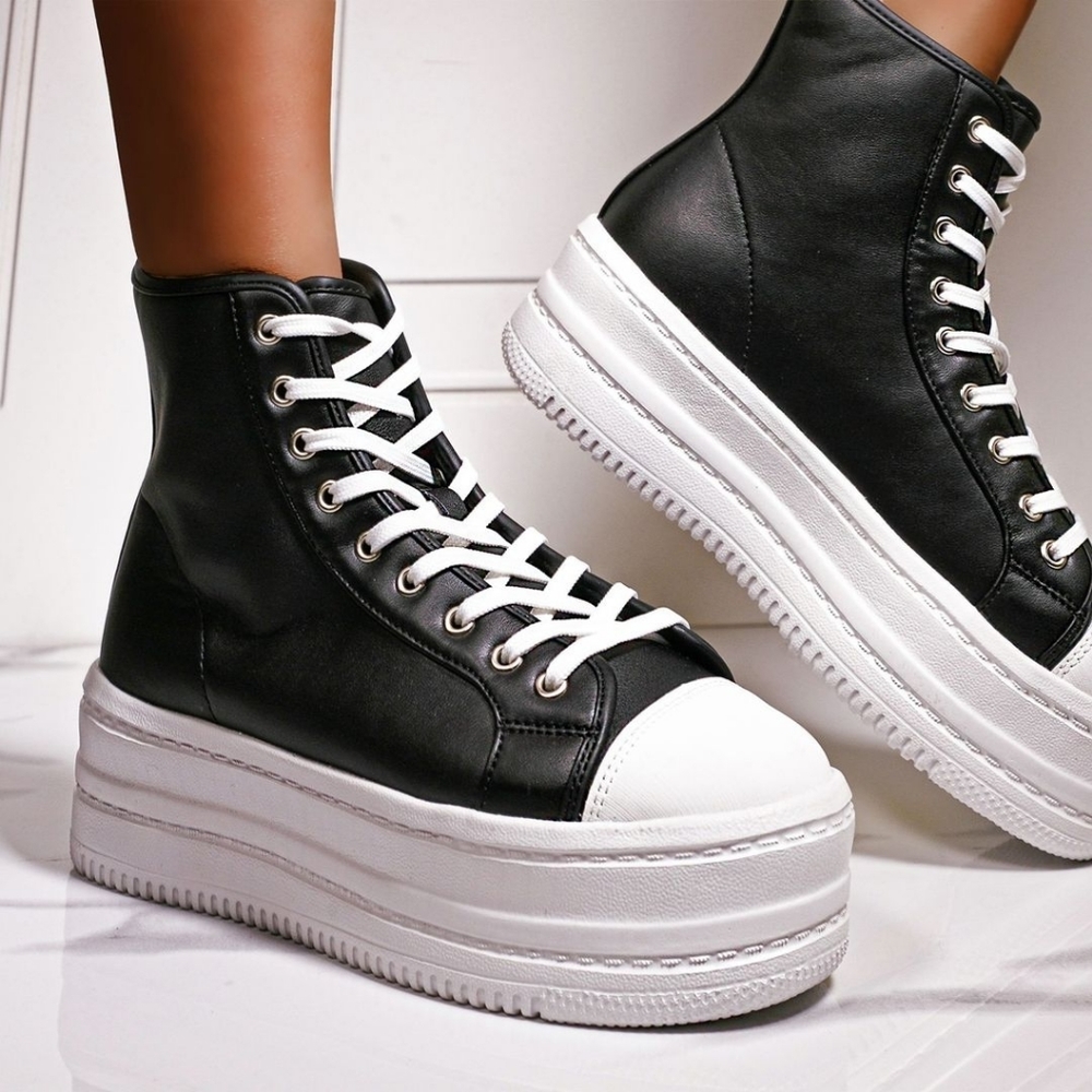 πππ¨π© πππ― 9π€Platform Flatform Sneaker - BLK - Picture 7 of 7